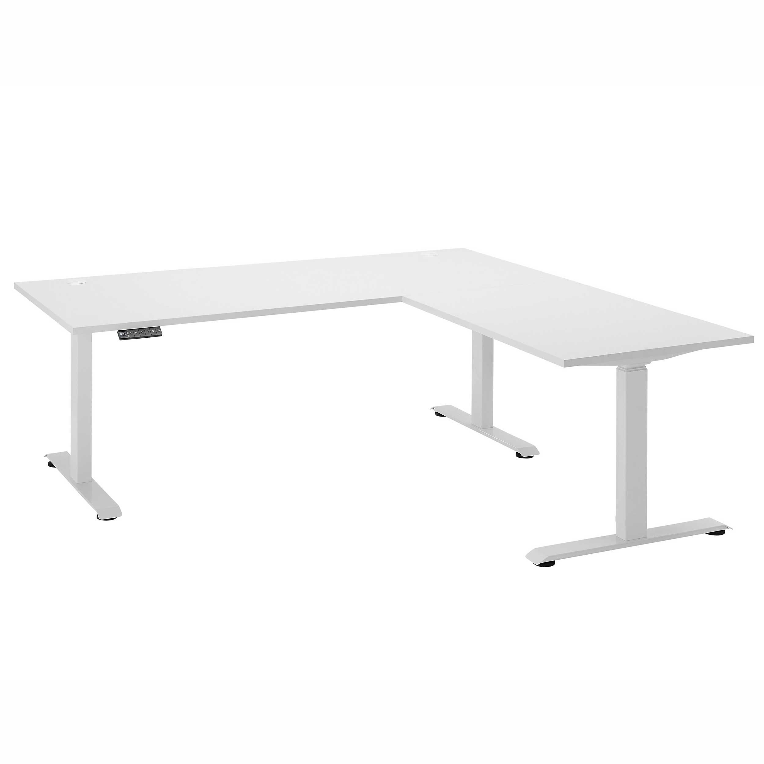 Emob Verstelbaar Hoekbureau Ben 185x77x74-125cm - Wit
