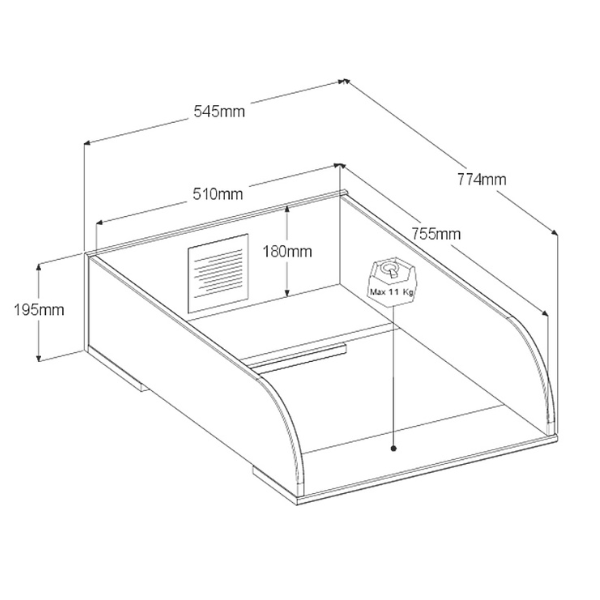 Emob Verzorgingstafel Voor Op Commode Shelby 55 Cm-wit