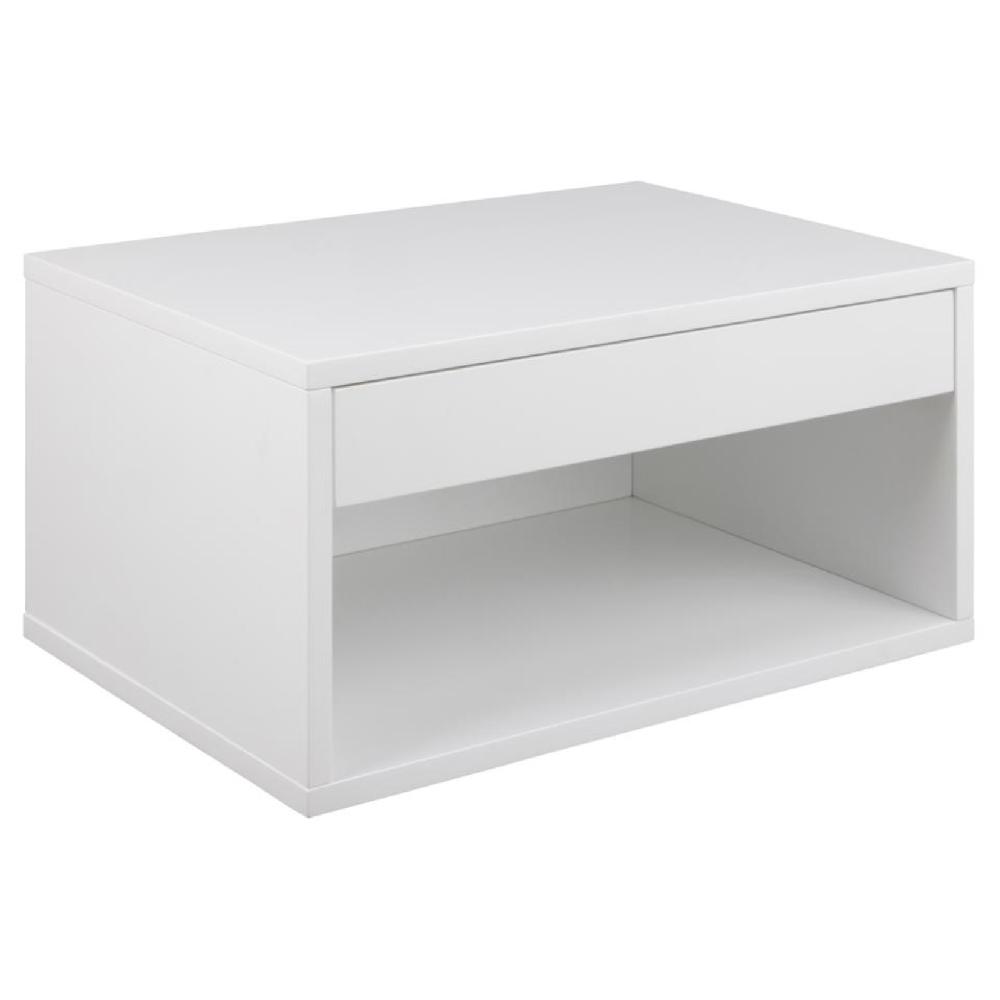 emob Vierkant nachtkastje Cholet in wit UV-geschilderd MDF