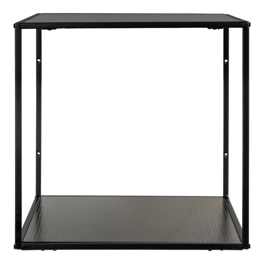 Emob Vita Zwart Wandrek: Stijlvol 36x36x36 Cm Staal En Plaat