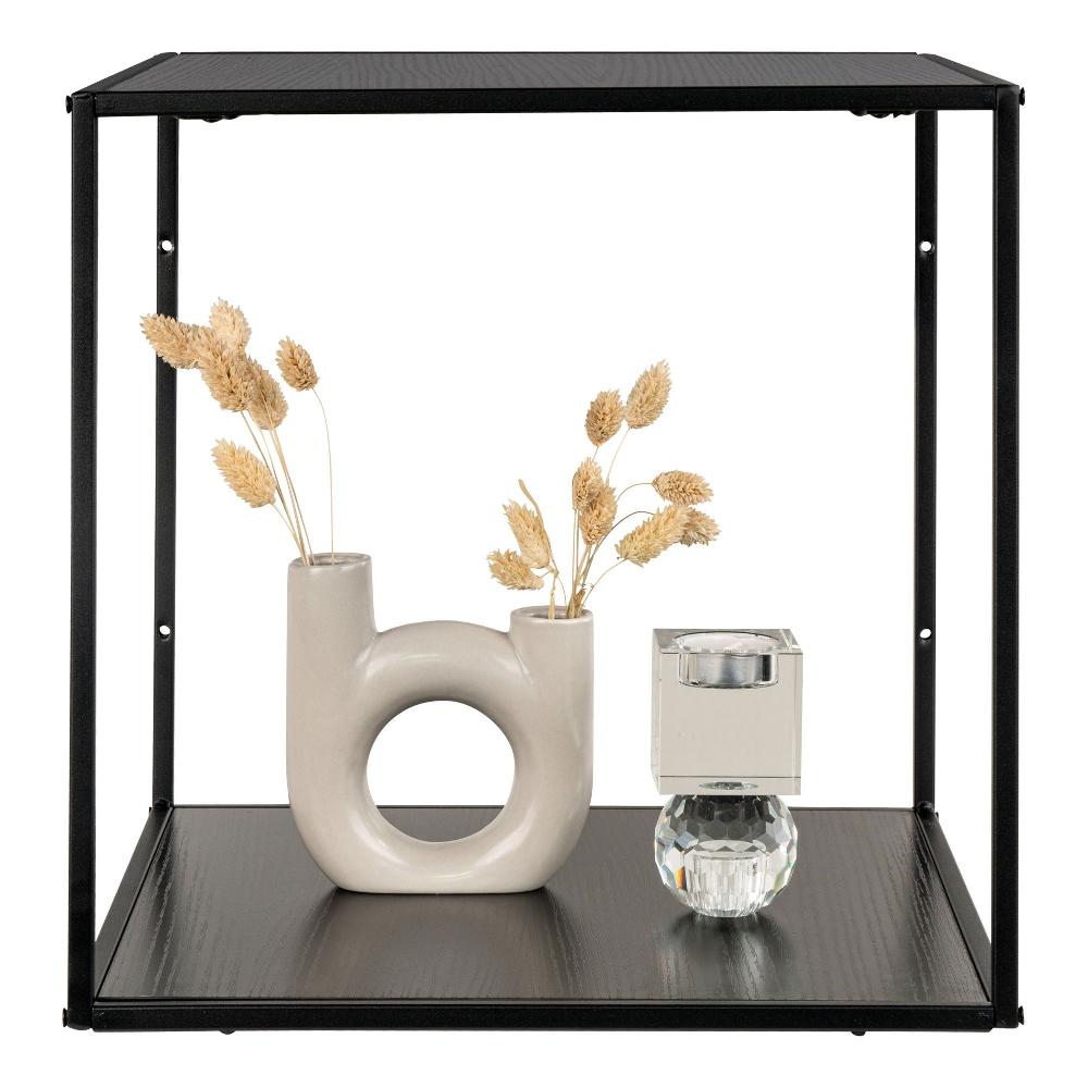 Emob Vita Zwart Wandrek: Stijlvol 36x36x36 Cm Staal En Plaat