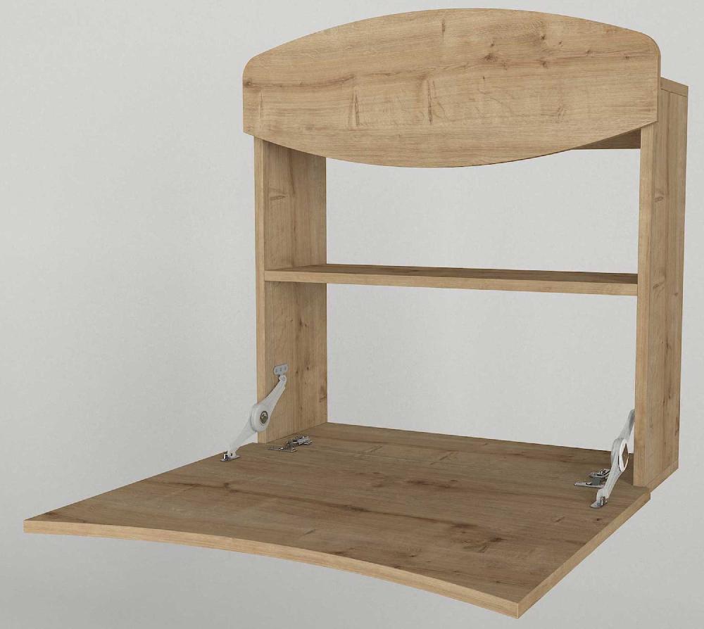 Emob Wandbureau Indy - 72x22x75cm - Met Opbergruimte - Eikdecor