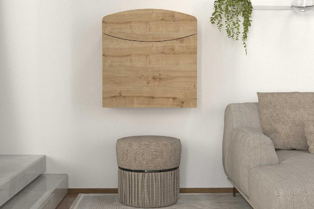 Emob Wandbureau Indy - 72x22x75cm - Met Opbergruimte - Eikdecor