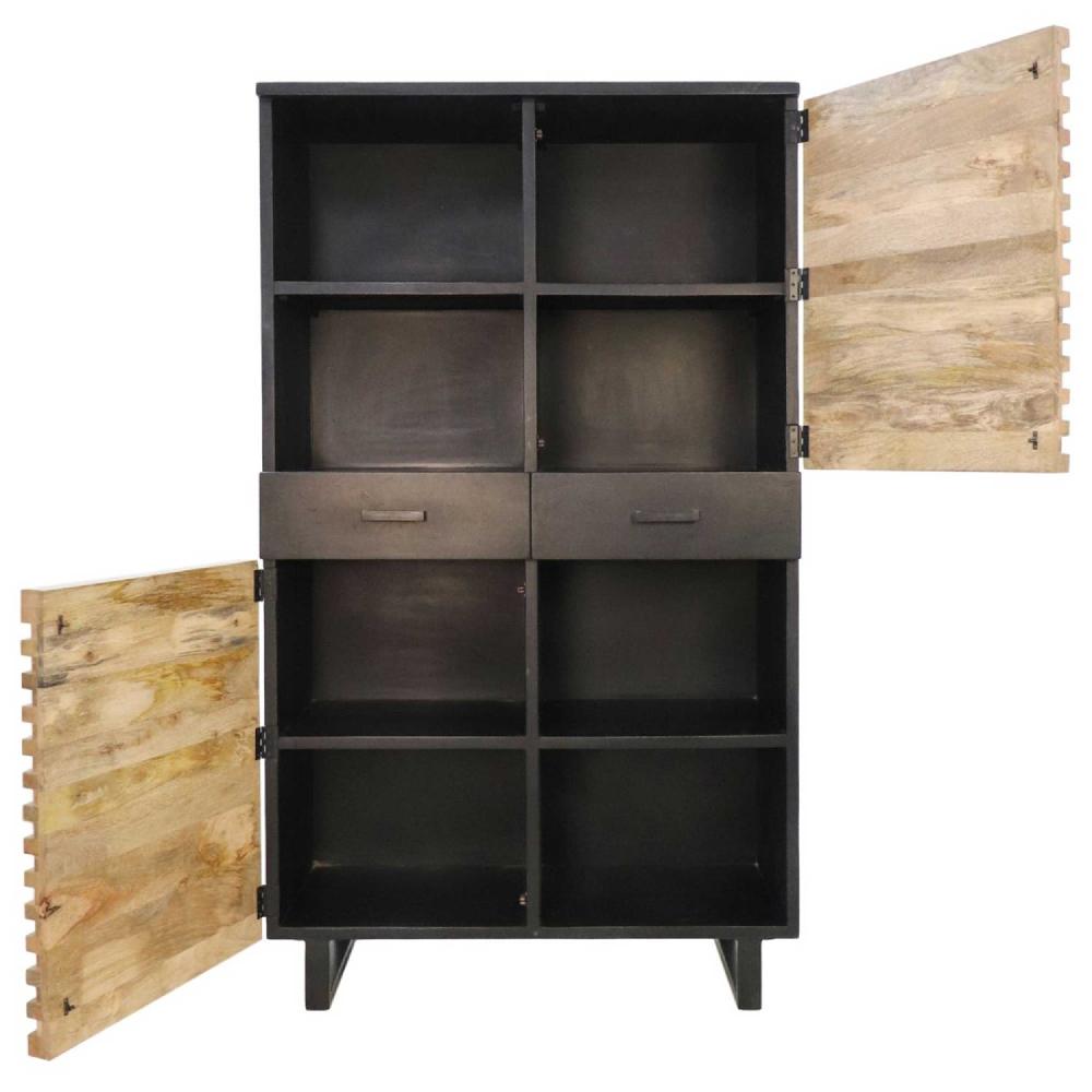 Emob Wandkast Hariette 110cm 2 Deuren & 2 Lades - Bruin/zwart