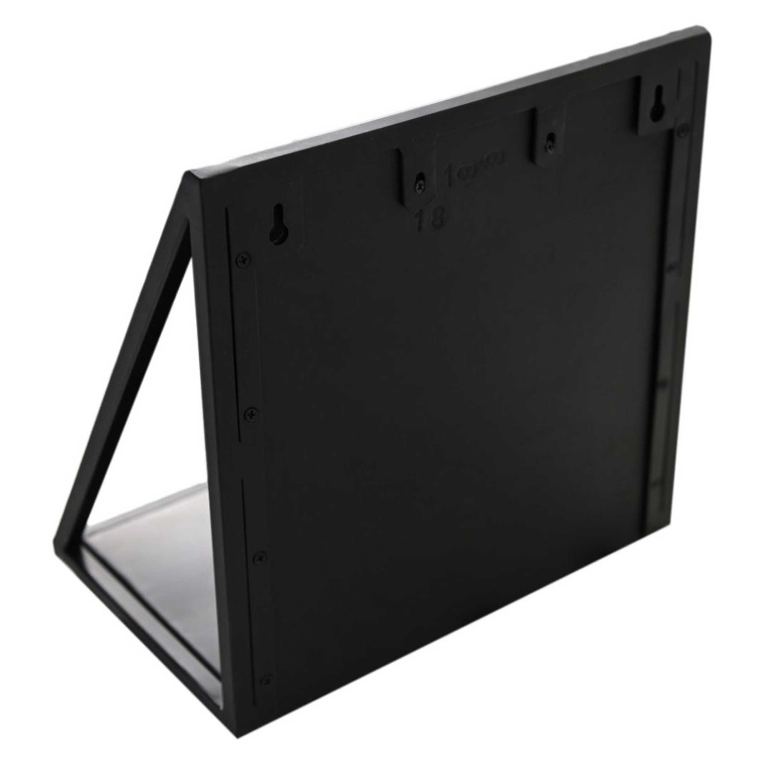 Emob Wandplank Verona - 30x19x30cm - Mangohout En Metaal - Zwart