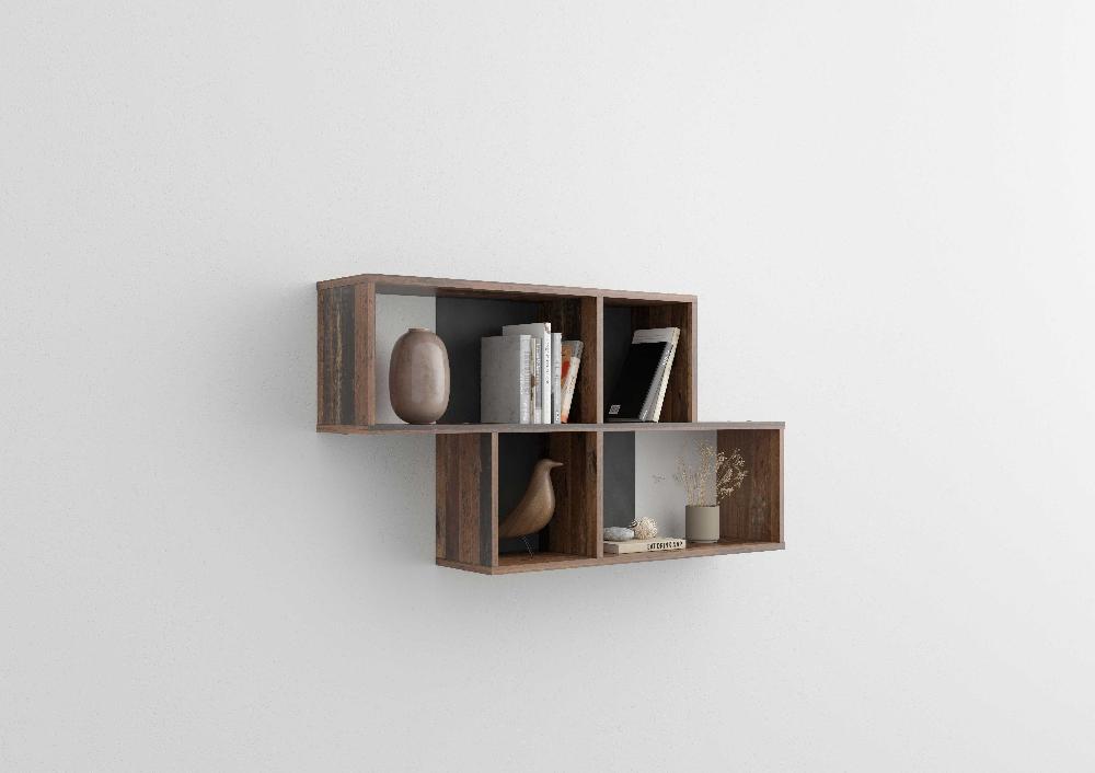 Emob Wandrek Nora Met 4 Vakken - Verweerd Hout/antraciet