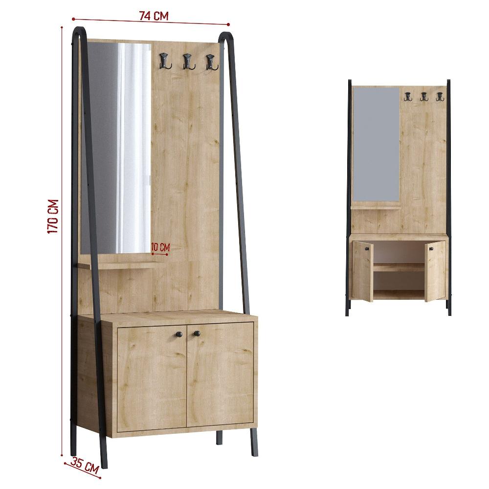 Emob Woody Modieuze Zaalstandaard - Eiken Zwart - 100% Melamine Spaanplaat