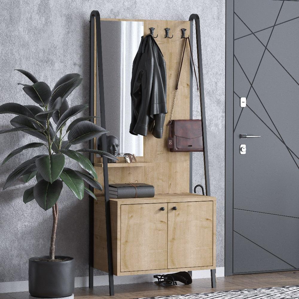 Emob Woody Modieuze Zaalstandaard - Eiken Zwart - 100% Melamine Spaanplaat