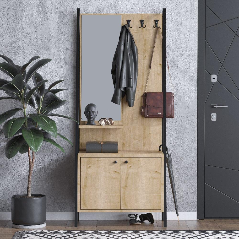 emob Woody Modieuze Zaalstandaard - Eiken Zwart - 100% Melamine Spaanplaat