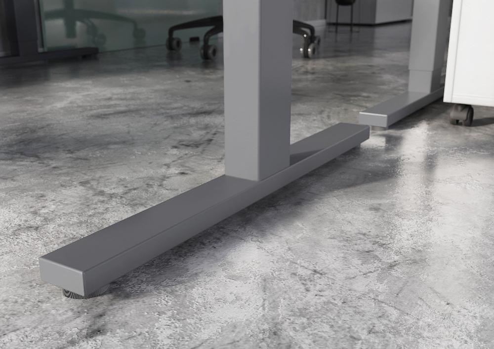 Emob Zit-sta Bureau Osmond 160cm Elektrisch Verstelbaar - Lichtgrijs/zilver