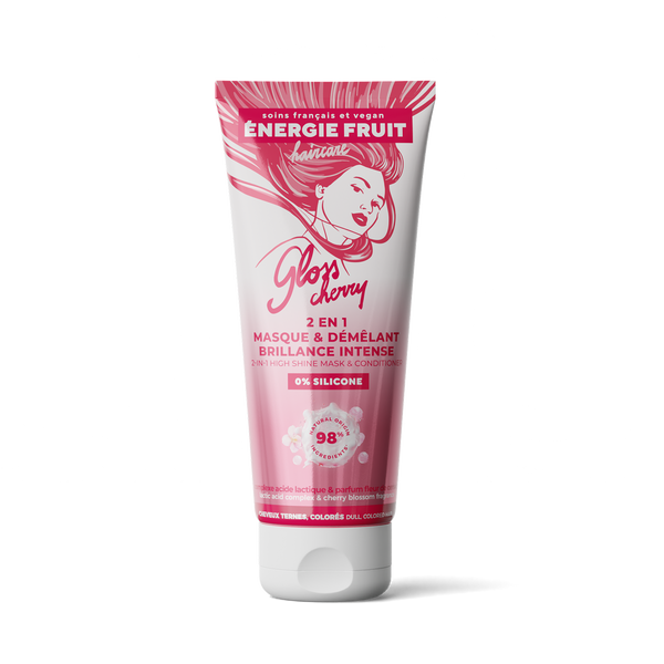 energie fruit MASQUE 2 EN 1 GLOSS CHERRY SANS SILICONE - COMPLEXE ACIDE LACTIQUE & CERISIER