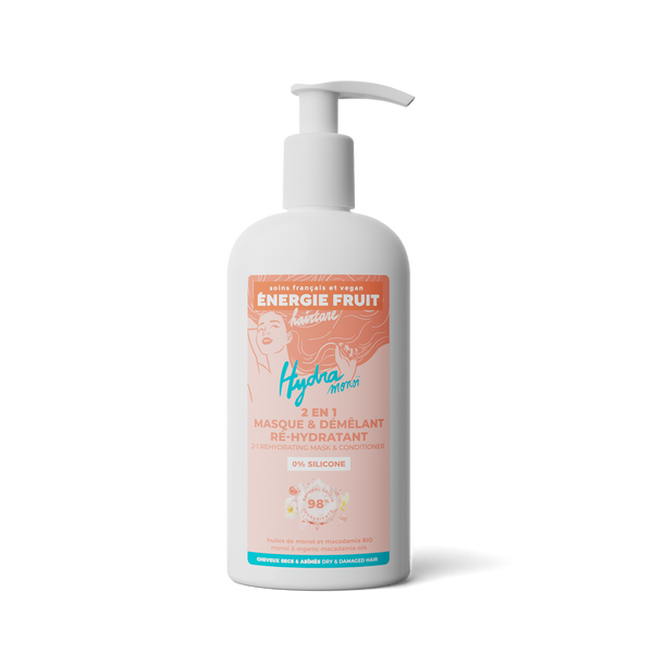 energie fruit MASQUE 2 EN 1 HYDRATANT SANS SILICONE - MONOÏ ET HUILE DE MACADAMIA BIO