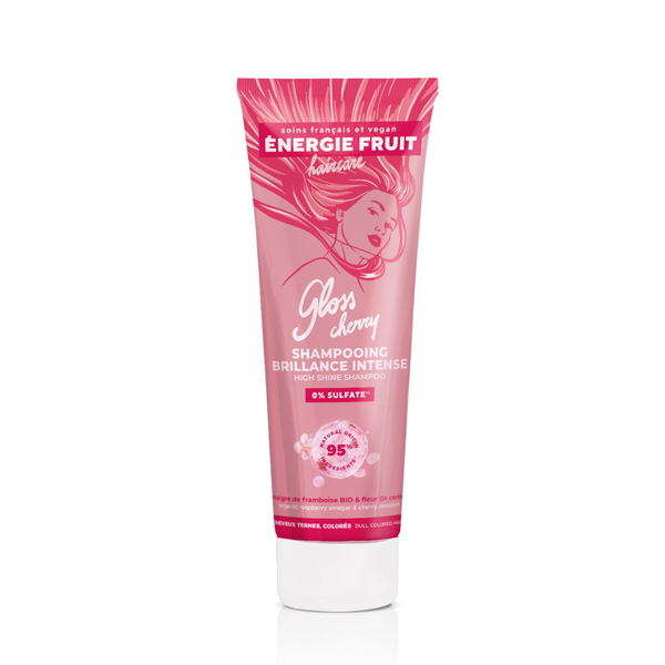 energie fruit SHAMPOOING BRILLANCE INTENSE SANS SULFATE - VINAIGRE DE FRAMBOISE BIO ET FLEUR DE CERISIER