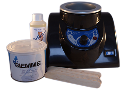 epilwax Kit d’épilation complet basic à la cire chaude en pot de 400ml chauffe cire professionnelle avec une cuve 400 ml