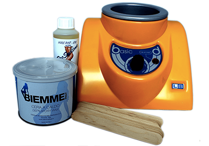 epilwax Kit d’épilation complet basic à la cire chaude en pot de 400ml chauffe cire professionnelle avec une cuve 400 M