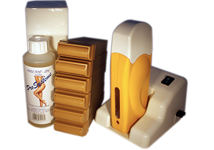 epilwax Kit d’épilation modulaire complet à la cire jetable au Miel avec roulette grand modèle pour les jambes aisselles et le corps