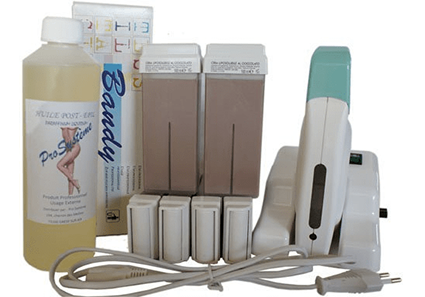 epilwax Kit d’épilation modulaire complet à la cire jetable au Chocolat avec roulette grand modèle pour les jambes aisselles et le corps