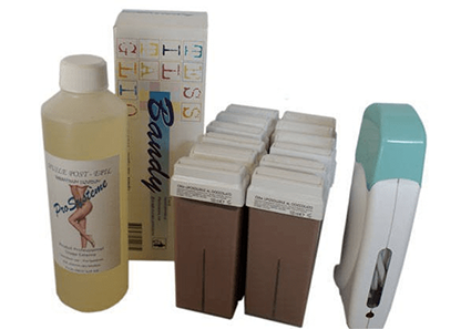 epilwax Kit d’épilation solo complet à la cire jetable au Chocolat avec roulette grand modèle pour les jambes aisselles et le corps