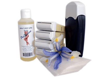 epilwax Kit d’épilation solo complet à la cire jetable Blanche avec roulette grand modèle pour les jambes aisselles et le corps