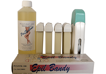epilwax Kit d’épilation solo complet à la cire jetable Blanche avec roulette grand modèle pour les jambes aisselles et le corps