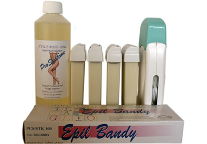 epilwax Kit d’épilation solo complet à la cire jetable Blanche avec roulette grand modèle pour les jambes aisselles et le corps