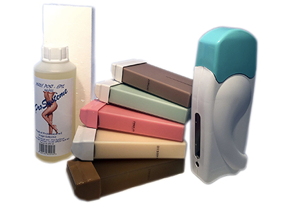 epilwax Kit d’épilation solo complet cire jetable plusieurs parfums avec roulette grand modèle pour les jambes aisselles et le corps