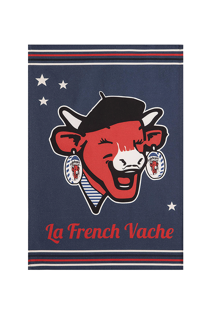 Essix Home Collection Coffret LA VACHE QUI RIT - Torchon Et Essuie Main De Cuisine French Vache Imprimés