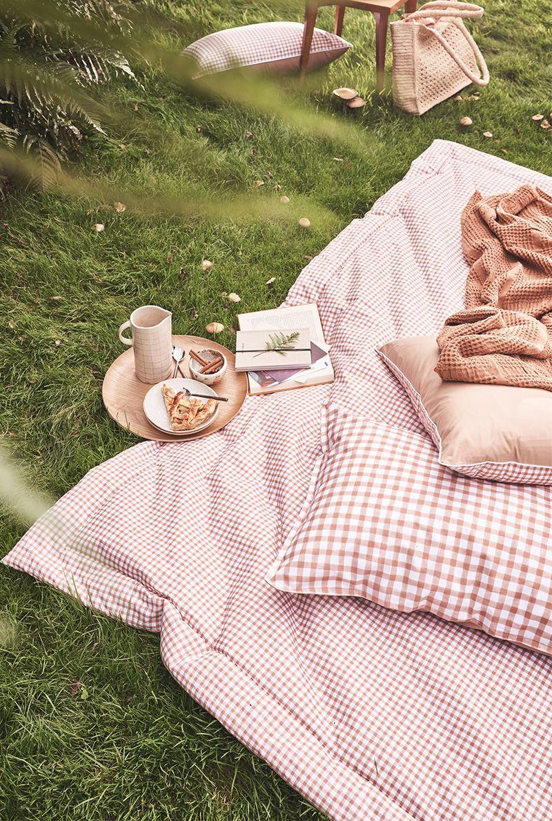 Essix Home Collection Courtepointe En Percale De Coton Vichy 130x200 Cm