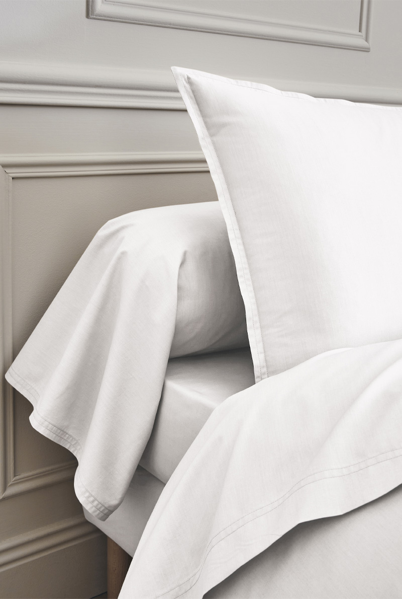 Essix Home Collection Drap Housse En Percale De Coton Blanc Première - Bonnet De 40 Cm