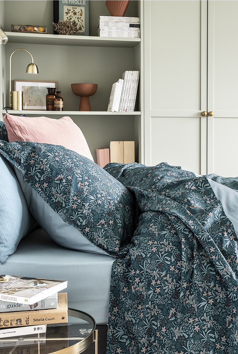 Essix Home Collection Drap Plat En Percale De Coton Ode Nocturne