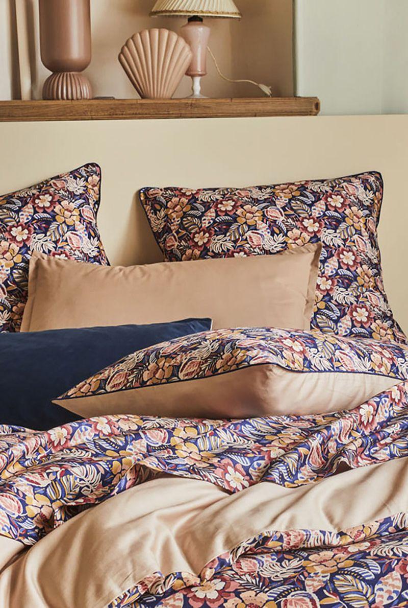 Essix Home Collection Drap Plat En Satin De Coton Folk Flowers