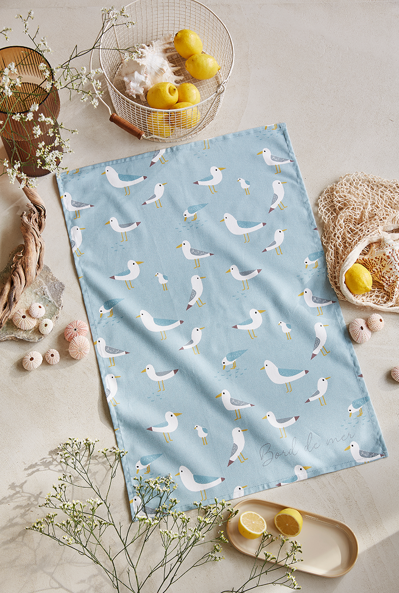 Essix Home Collection Torchon Imprimé Les Mouettes