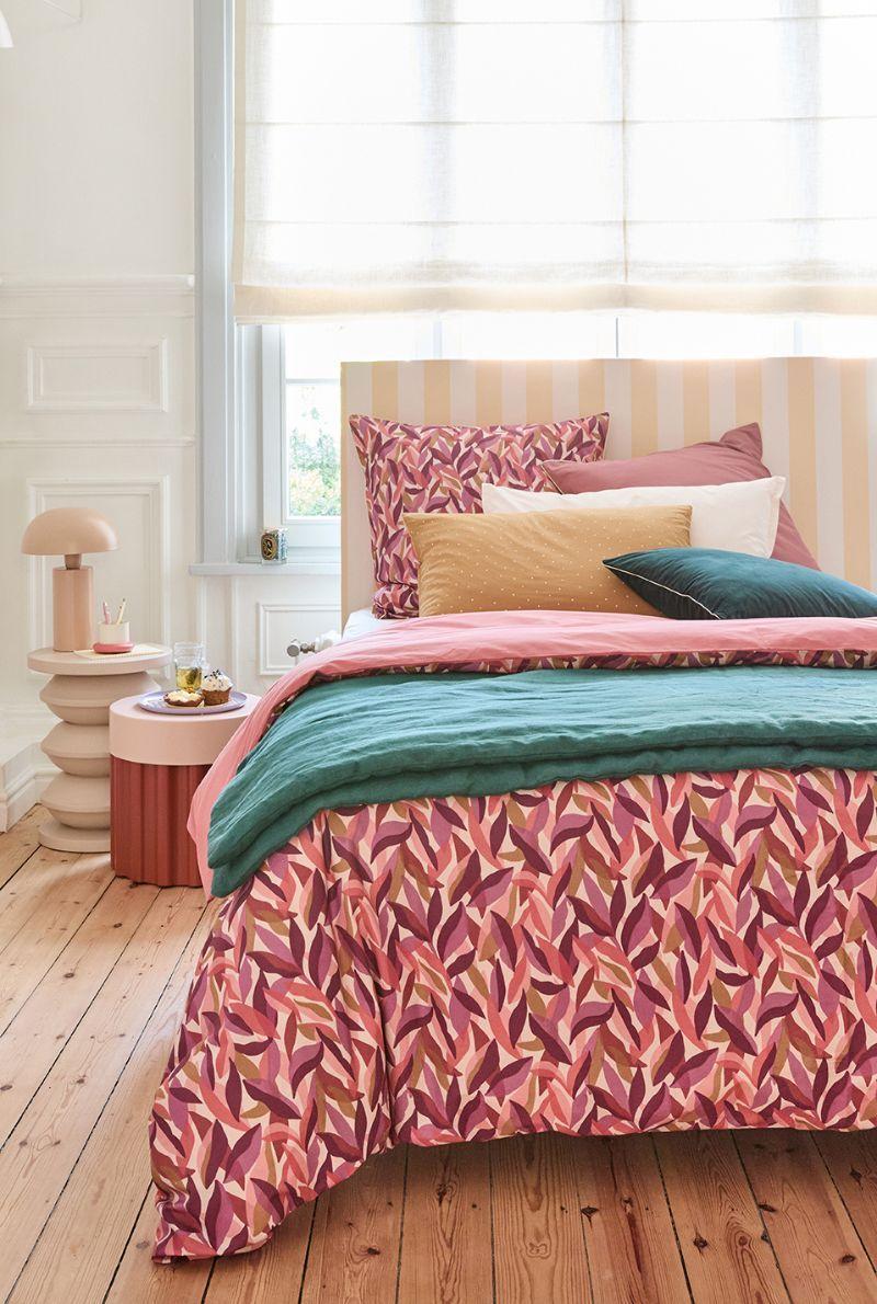 essix home collection Housse de couette en percale de coton Leaves