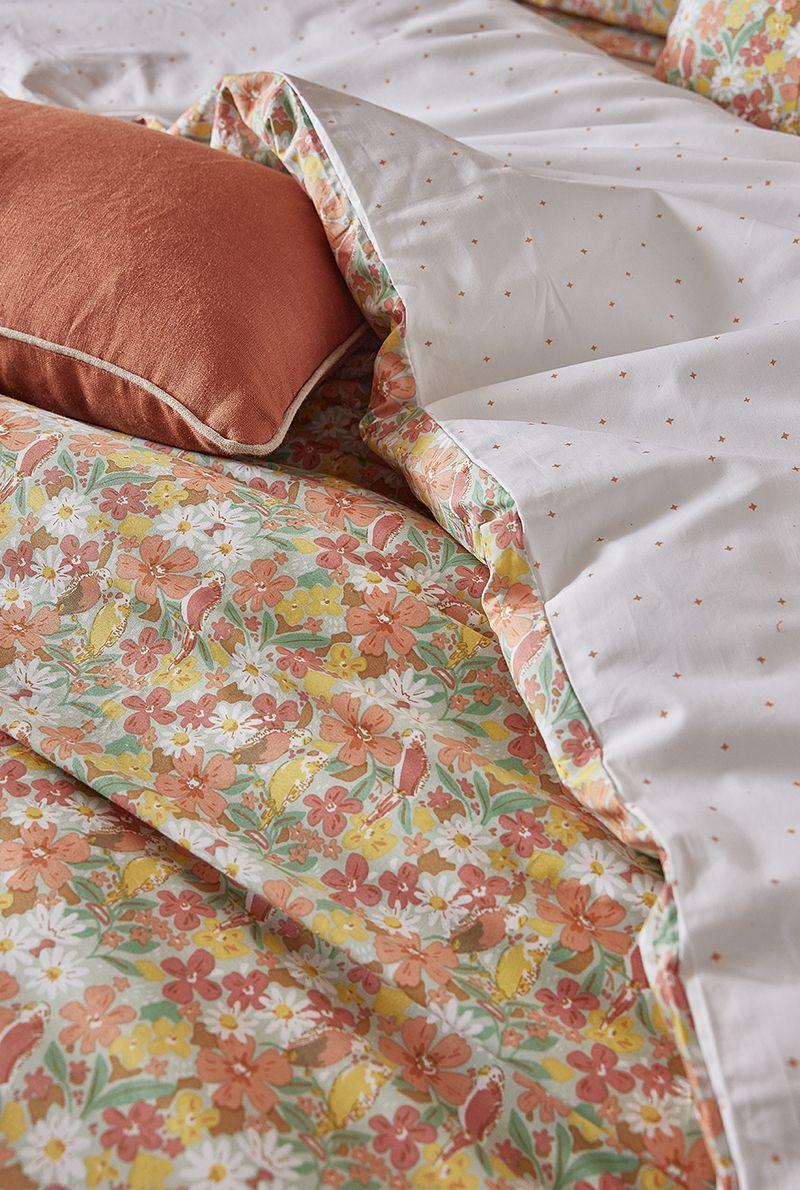 Essix Home Collection Housse De Couette En Percale De Coton Lovebirds