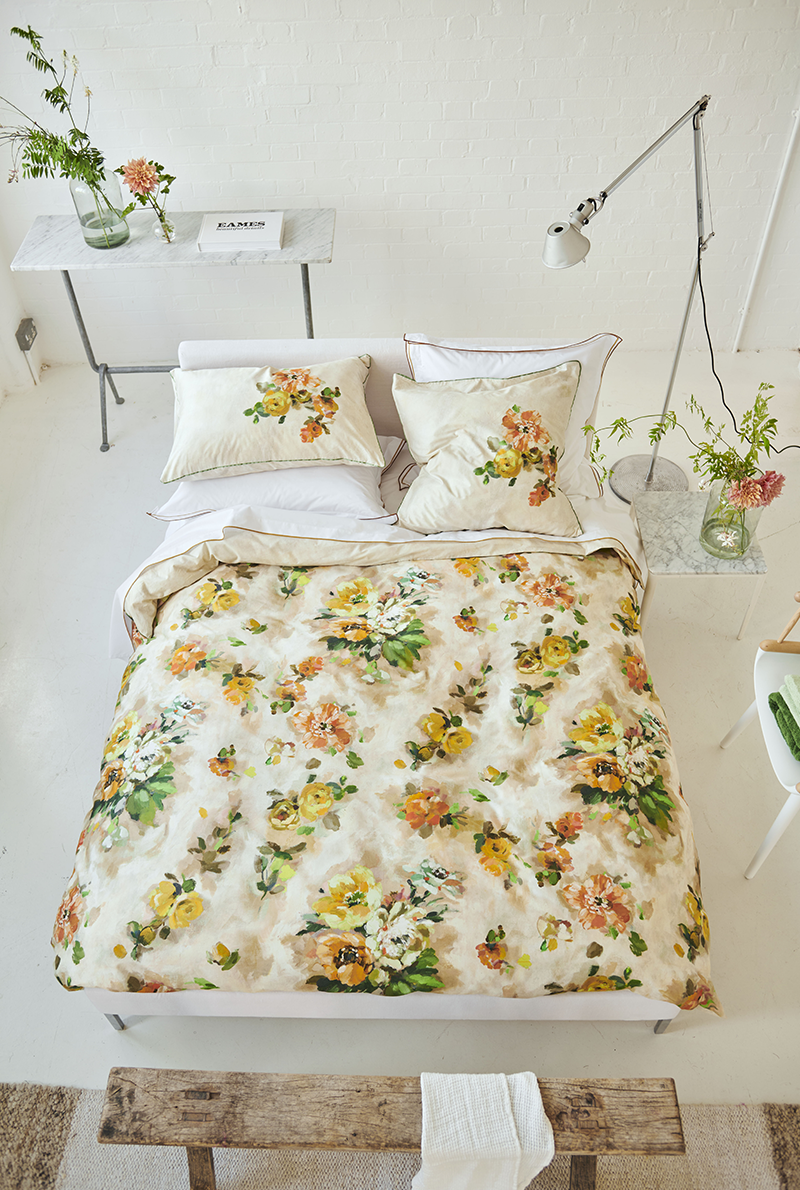 Essix Home Collection Housse De Couette En Satin De Coton Giardino Di Rose