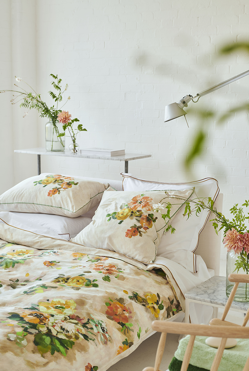 essix home collection Housse de couette en satin de coton Giardino Di Rose