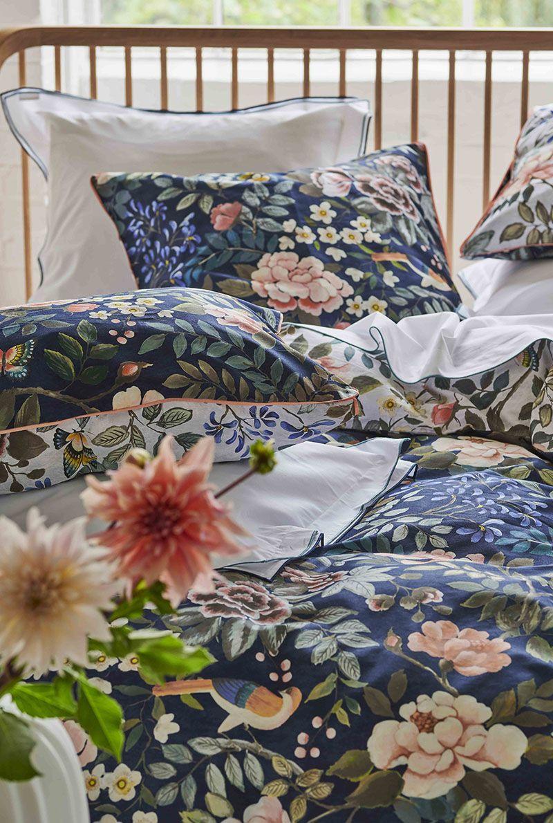 Essix Home Collection Housse De Couette En Satin De Coton Porcelain De Chine