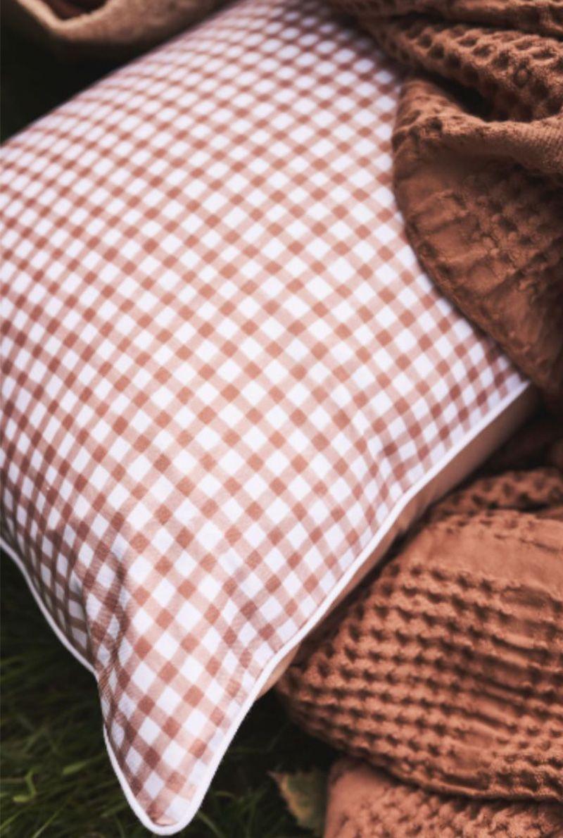 Essix Home Collection Housse De Coussin En Percale De Coton Vichy 40x60 Cm