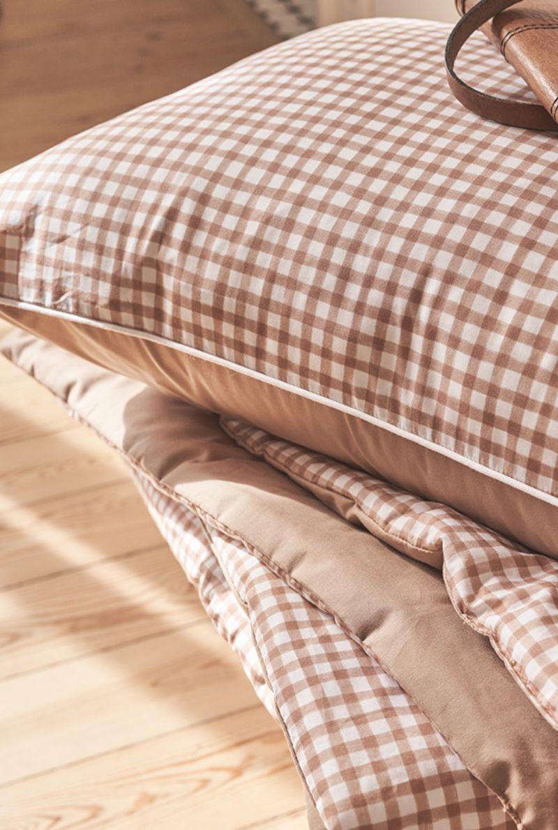 Essix Home Collection Housse De Coussin En Percale De Coton Vichy 40x60 Cm