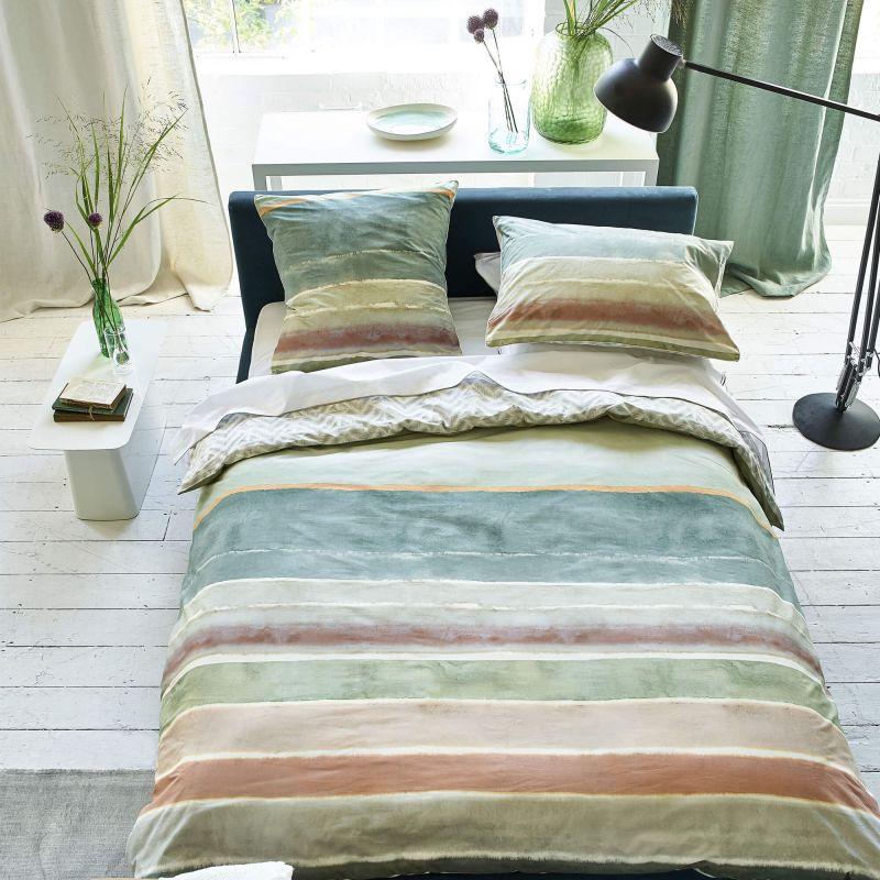 essix home collection Parure de lit en percale de coton Vallauris stone