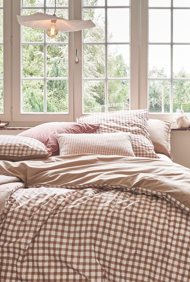 Essix Home Collection Parure En Percale De Coton Vichy Made In France