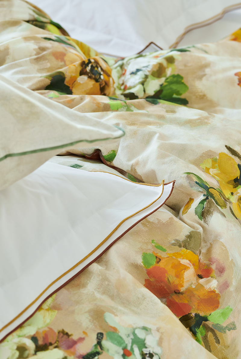 Essix Home Collection Parure En Satin De Coton Giardino Di Rose