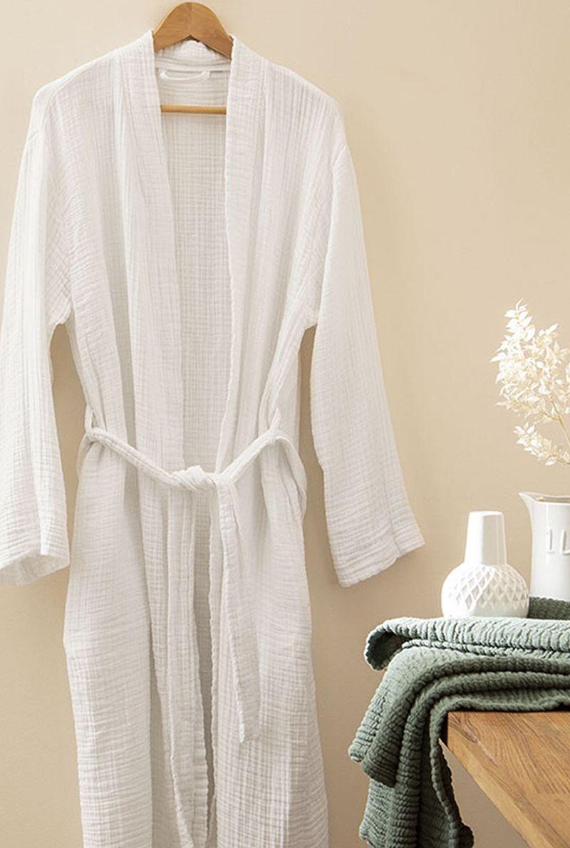 Essix Home Collection Robe De Chambre En Gaze De Coton Bonheur