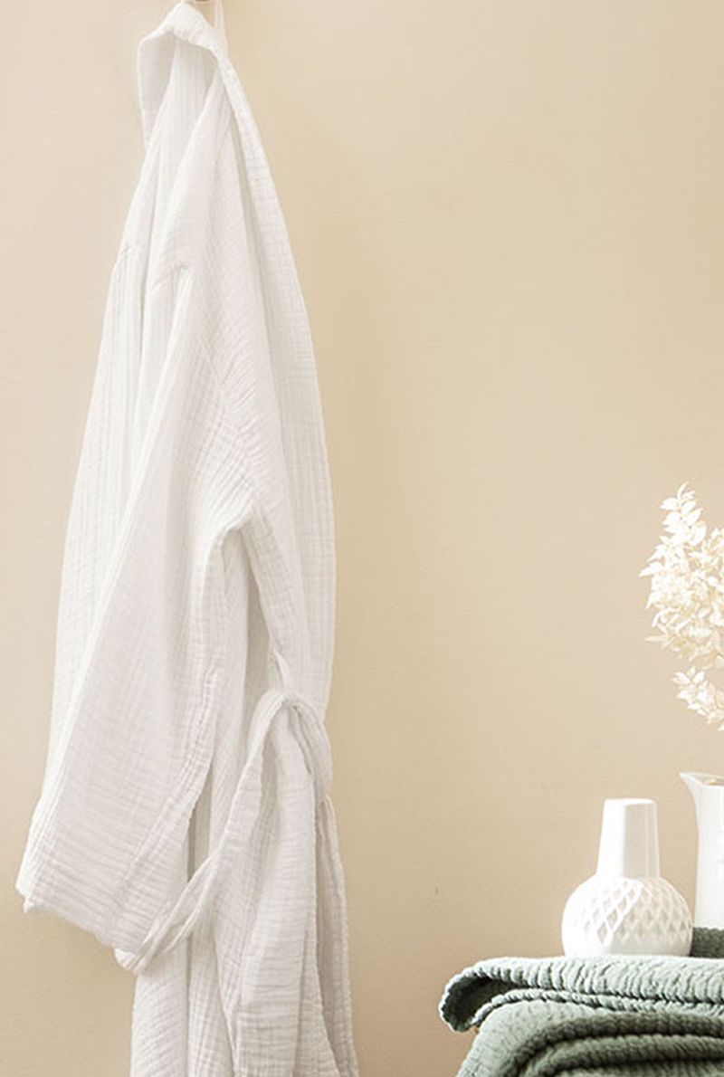 Essix Home Collection Robe De Chambre En Gaze De Coton Bonheur