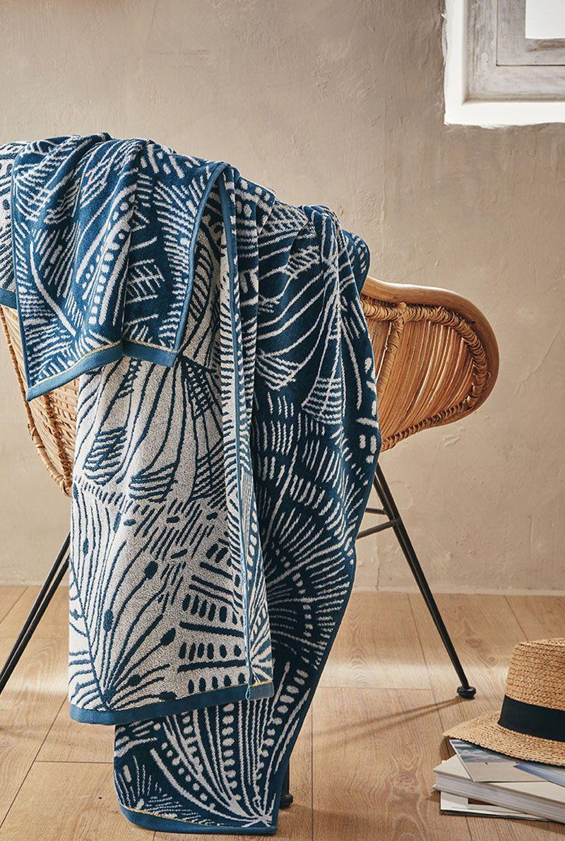 essix home collection Serviette de plage en jacquard de coton Bornéo 100x180 cm