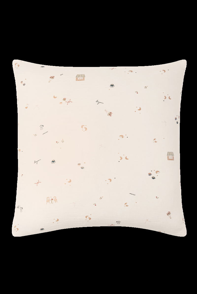essix home collection Taie d'oreiller en gaze de coton Breakfast in Paris