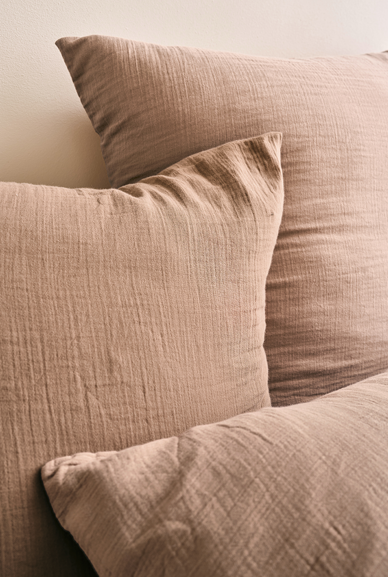 Essix Home Collection Taie D'oreiller En Gaze De Coton Lavée Tendresse