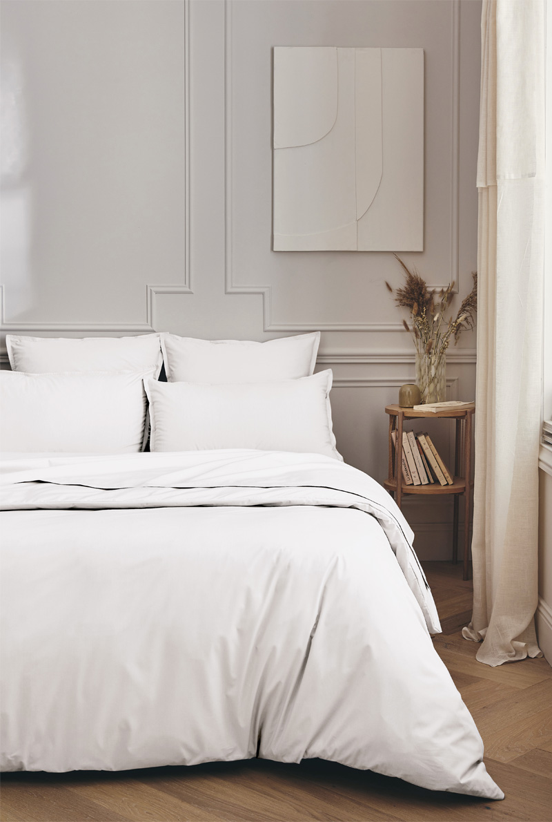 Essix Home Collection Taie D'oreiller En Percale De Coton Blanche Première