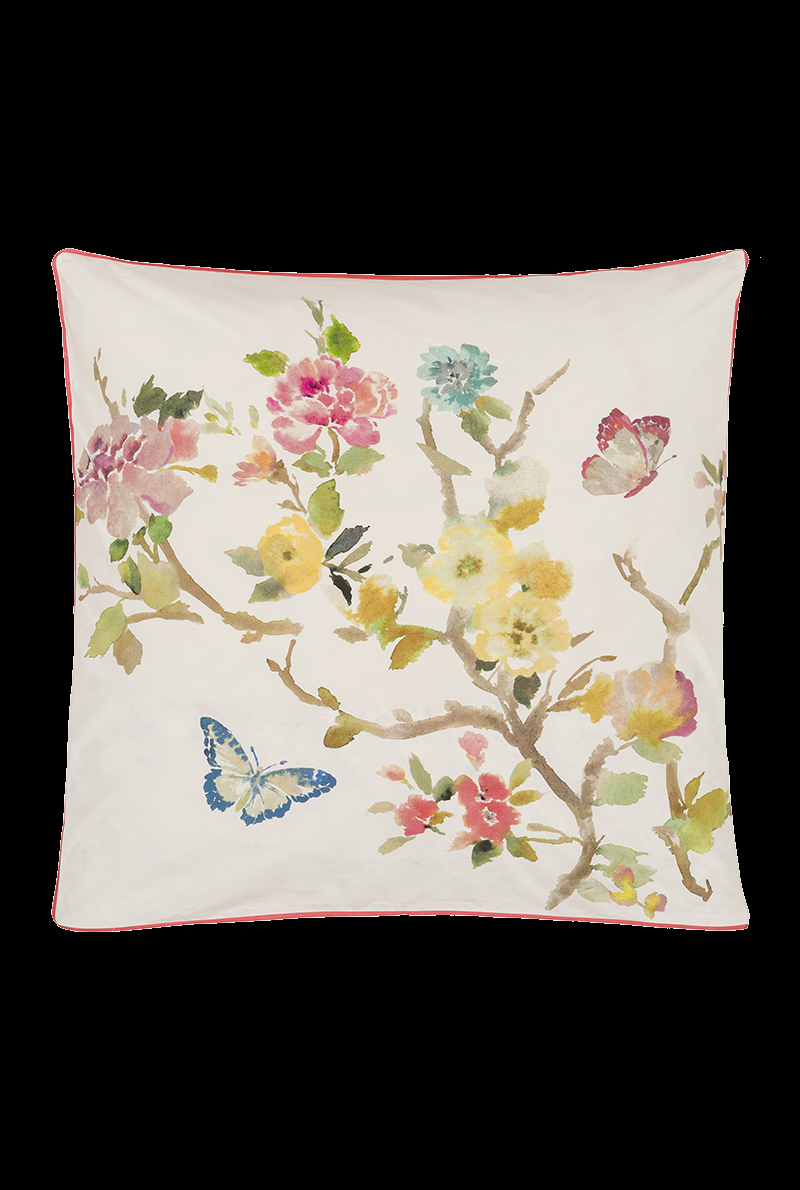 essix home collection Taie d'oreiller en percale de coton Fiore d'Aqua Peony