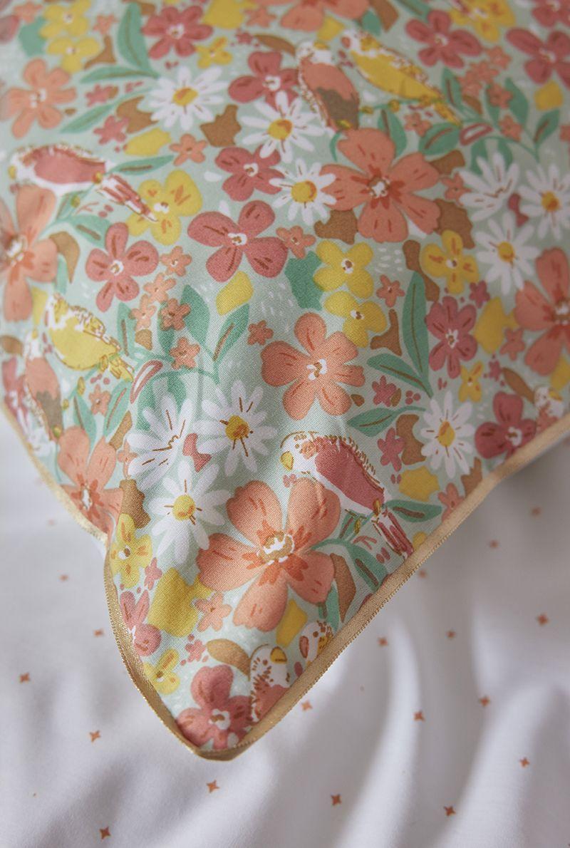 Essix Home Collection Taie D'oreiller En Percale De Coton Lovebirds